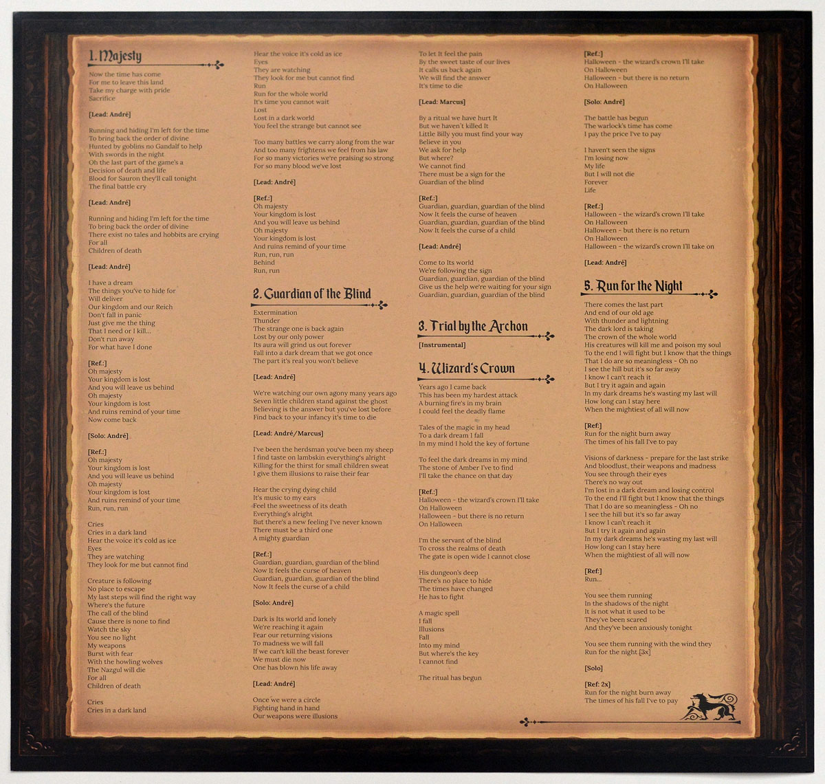 High Resolution Photo #5 BLIND GUARDIAN Battalions Of Fear Ltd Ed